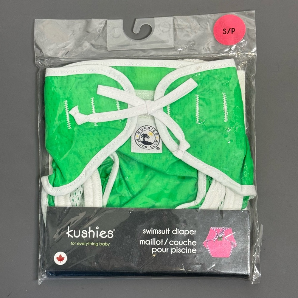 Kushies Reusable Swimsuit Diaper | Unisex | Green |NEW | Size Small